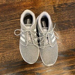 Adidas tennis shoes with memory foam! Size: 8.5. Grey and white.